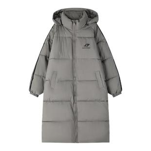 新款羽绒服加厚棉服中长款过膝韩版情侣款三条杠棉袄男女棉衣外套