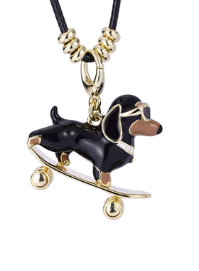 WhimSole滑板酷狗吊坠秋冬毛衣链趣味创意卡通项链个性情侣礼物