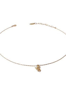 法式复古郁金香花朵项链