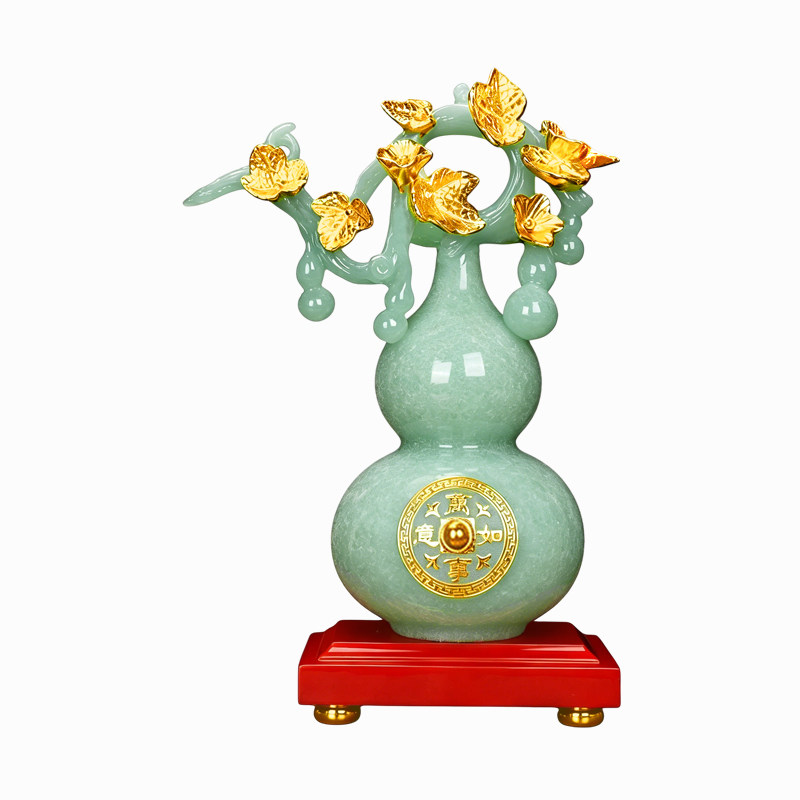 玉石葫芦摆件招财镇宅家居装饰客厅玄关电视酒柜摆设乔迁开业礼品