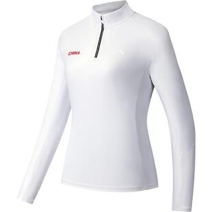 安踏半拉链立领长袖t恤女款春季跑步吸湿速干衣运动上衣162537406