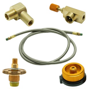 户外炉连接管配件阀门金属编织软管更换漏气配件分体式野营炉配件