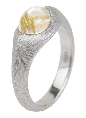 daccord拉丝发晶纯银戒指