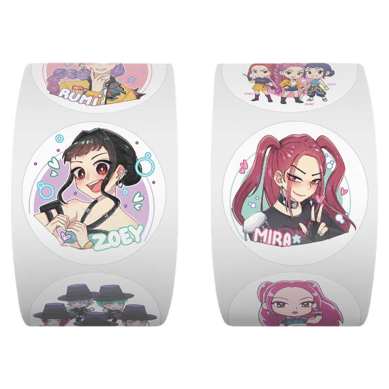 500贴Kpop猎魔女团卷卷贴纸卡通可爱人物周边DIY装饰封口防水贴画