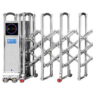 恒泰门业电动伸缩门304不锈钢工厂学校抗风封板大门自动铝合金门