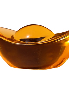 黄水晶元宝摆件招财琉璃金元宝