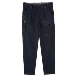 流石男装秋冬装牛仔布牛仔裤新款男士秋冬季宽松直筒休闲长裤子潮