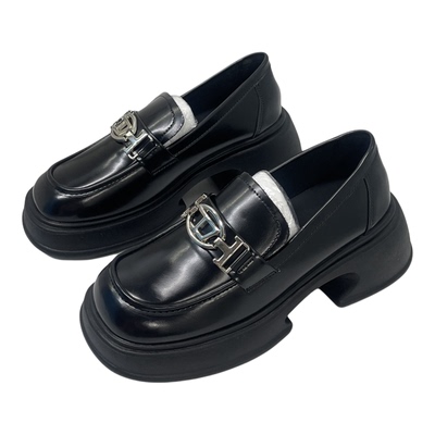 厚底黑色松糕乐福鞋百搭玛丽珍鞋