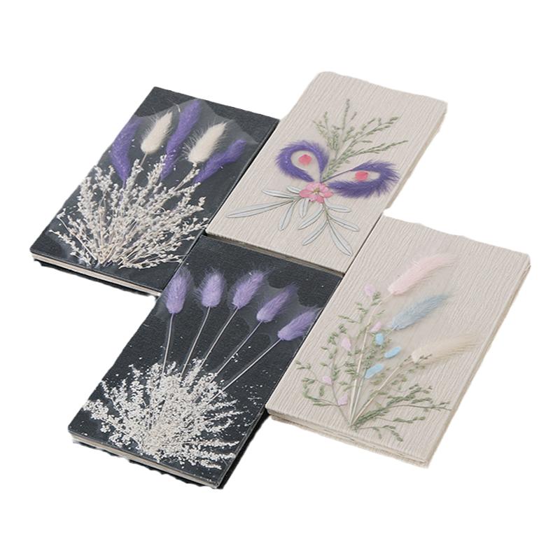 干花与叶押花压花笔记本木盒干花瓣本子真花笔记本干花笔记本包邮
