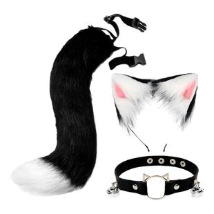 尾巴cos玩具猫耳猫尾套装狐狸日系手作cosplay猫娘配饰绑带发箍