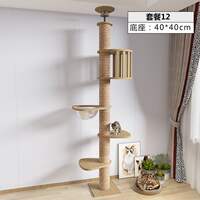 Floor-to-ceiling cat climbing frame, sky column, space capsule, cat tree, cat scratch column, cat climbing frame, solid wood step, cat furniture thumbnail 7