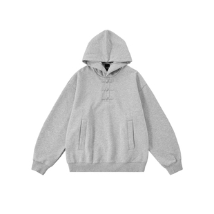 CLOTTEE by CLOT秋季新款盘扣连帽卫衣男女休闲宽松帽衫潮牌上衣W
