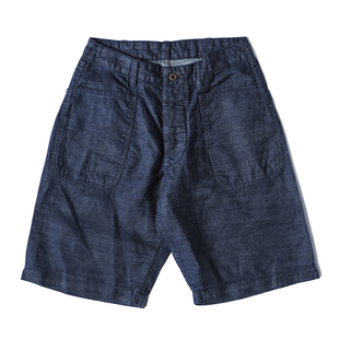 恶犬Bronson麻棉混纺USN海军甲板工装短裤Dungaree赤耳丹宁牛仔裤