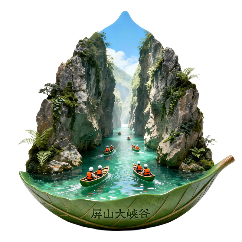 湖北屏山大峡谷冰箱贴恩施鹤峰山水文创金属旅游景点纪念品伴手礼