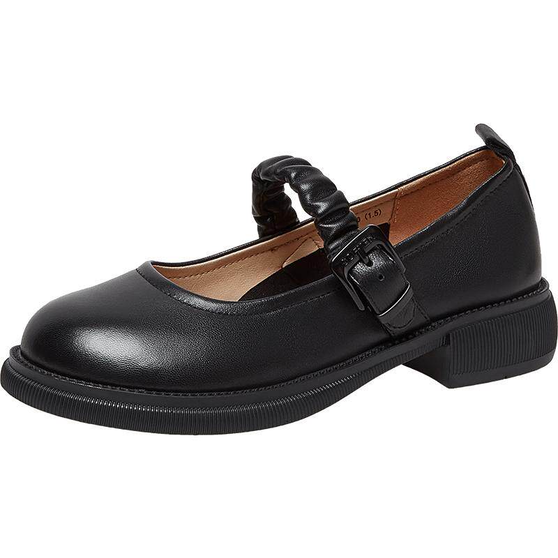 百思图春秋商场同款法式羊皮玛丽珍鞋女小皮鞋浅口单鞋VHN03AQ3