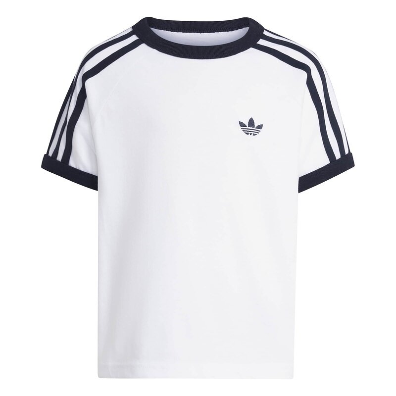 adidas三叶草小童3条纹短袖T恤
