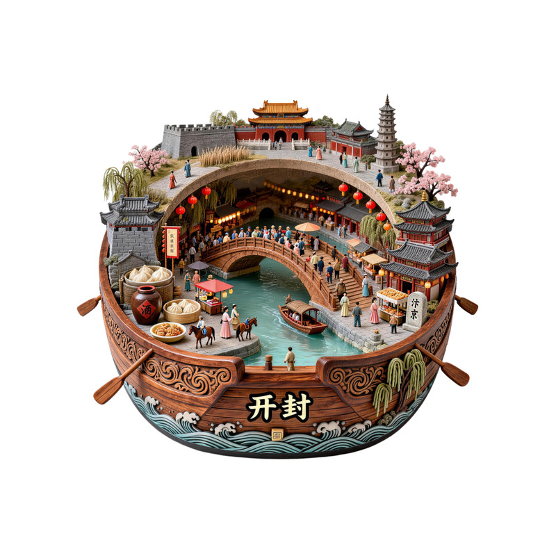 开封清明上河园金属浮雕冰箱贴
