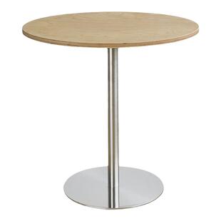 北欧桦木海洋板圆桌餐厅餐桌简约现代洽谈桌吃饭桌子不锈钢方桌子