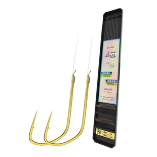 刘志强新关东鱼钩正品成品子线双钩套装绑好黑坑鲢鳙无刺大物鱼钩