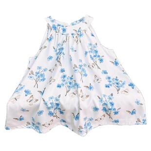 女童薄款连衣裙儿童夏季新款洋气碎花裙女孩宝宝挂脖时尚公主裙子