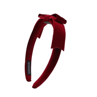 宝宝酒红色双层丝绒蝴蝶结发箍韩系精致女童新年头箍儿童漂亮头饰