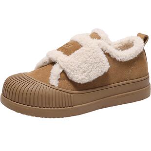 百丽女鞋子毛毛鞋新款冬雪地靴休闲棉鞋保暖加绒板鞋D1T1DAM5