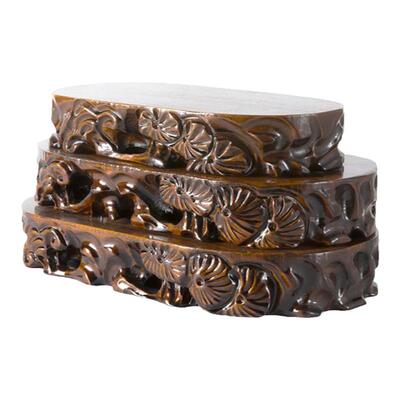 椭圆形加厚实木底座马拉斯木实惠