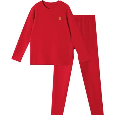 久岁伴儿童新年红色保暖内衣套装