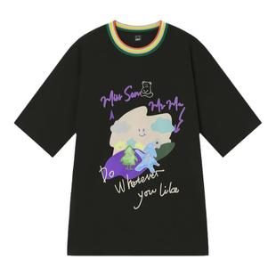 森马短袖T恤女2024夏季新款女装小个子品牌半袖少女白色宽松上衣