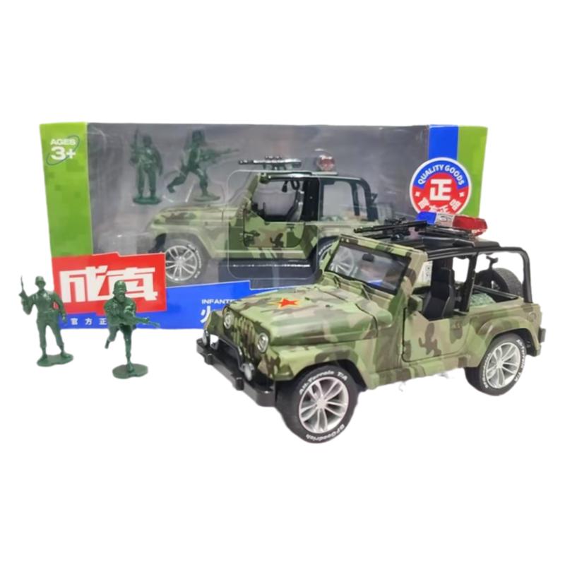 合金坦克车越野车模型仿真装甲战车男孩回力军事车模声光儿童玩具