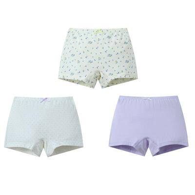 小黑托昵三条装女童平角三角内裤