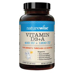 【自营】Naturewise阳光蓝维生素ad胶囊婴幼儿新生儿童敏宝补钙