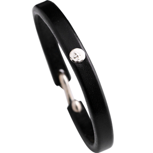 一休高桥吾郎进口日本枥木鞍革植鞣革925银银饰手环纯银钩皮手环