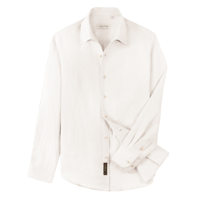 法国纯亚麻清爽透气一片领衬衫