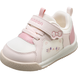 牧童童鞋婴儿步前鞋2026春季新款卡通猫咪女宝宝鞋软底男童面包鞋