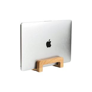 实木笔记本支架竖立式收纳桌面上平板电脑支撑托架子木制质放置macbook磁吸侧直立置物架