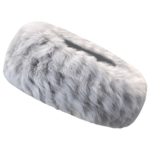 仙气兔毛发带帽子女秋冬日常外戴保暖宽边头套头饰毛绒发箍雪地帽