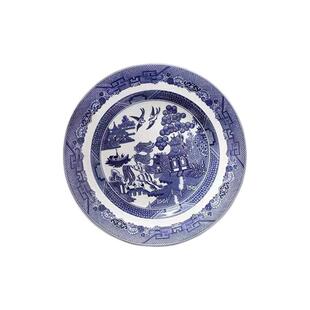 出口英国家用餐具盘子中国风西厢记谷物碗平盘马克杯蓝色青花套装