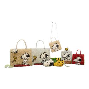 ANTEPRIMA/安蒂佩玛SNOOPY 联名款新年红手提斜挎女包手工编织包