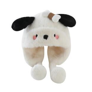 婴儿帽子冬季超萌加厚毛绒护耳帽男女宝宝秋冬保暖防风卡通雷峰帽