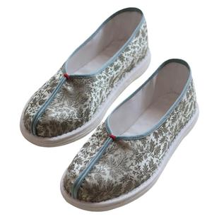 原创新品手纳千层底布鞋女 汉服搭配 国潮浅口透气浅绿提花女布鞋