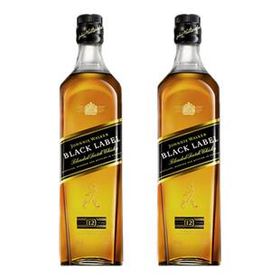 Johnnie Walker尊尼获加12年黑方黑牌700ml2瓶苏格兰调和型威士忌