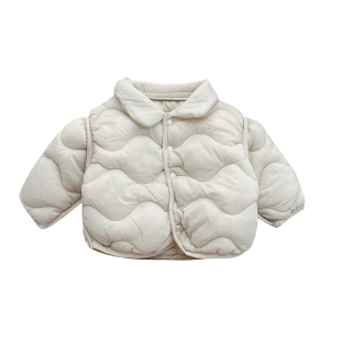 韩版男童套装冬装夹棉外套宝宝保暖轻薄棉衣帅气婴儿休闲加绒裤子