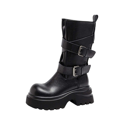 厚底英伦风秋冬加绒大头马丁靴