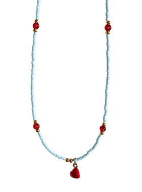 夏季甜美爱心吊坠项链