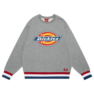 Dickies情侣印花罗纹袖口圆领卫衣女士秋冬棉上衣加绒情侣9587