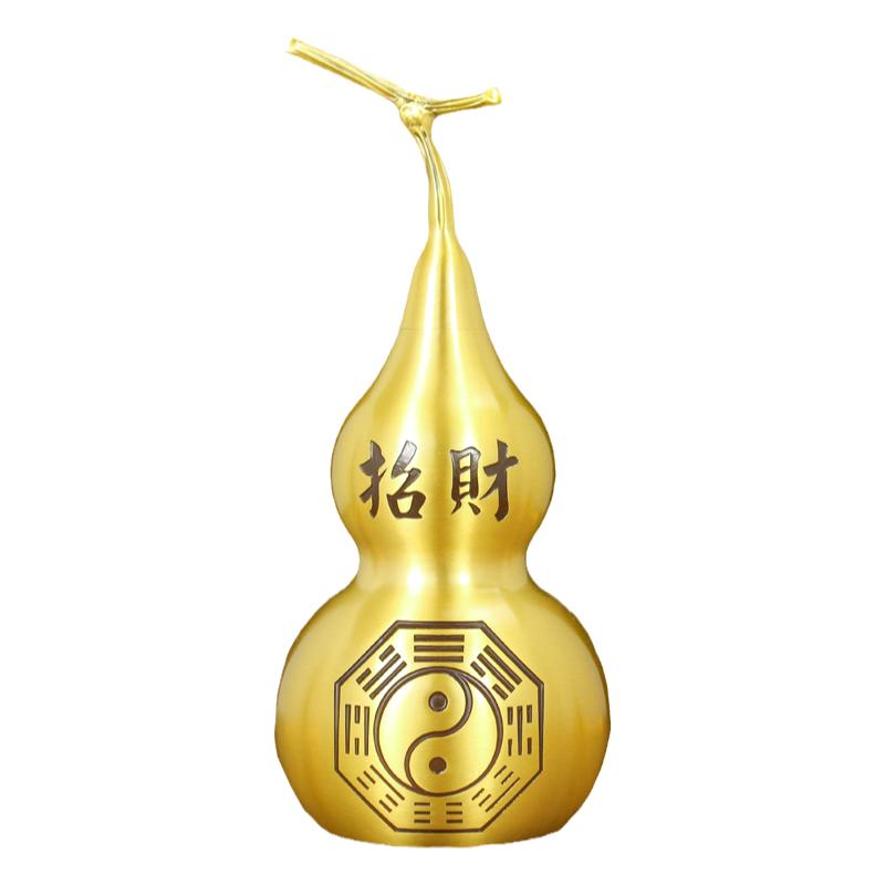 开口铜葫芦五帝钱挂件门对门龙头空心八卦六帝钱装朱砂客厅摆件