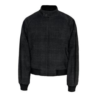 JCAESAR HARRINGTON JACKET 暗格纹哈灵顿羊毛夹克 49.7%羊毛