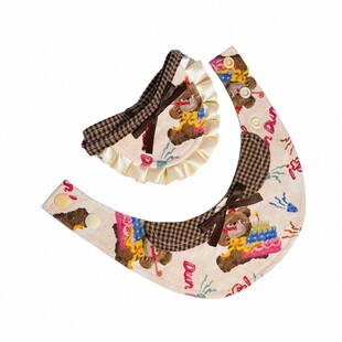 四月与大饼宠物口水巾狗狗猫咪围兜围脖按扣饰品加厚口哨小熊翻领