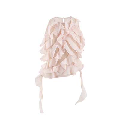 下蛋喵荷叶边修身纯欲小衫上衣女